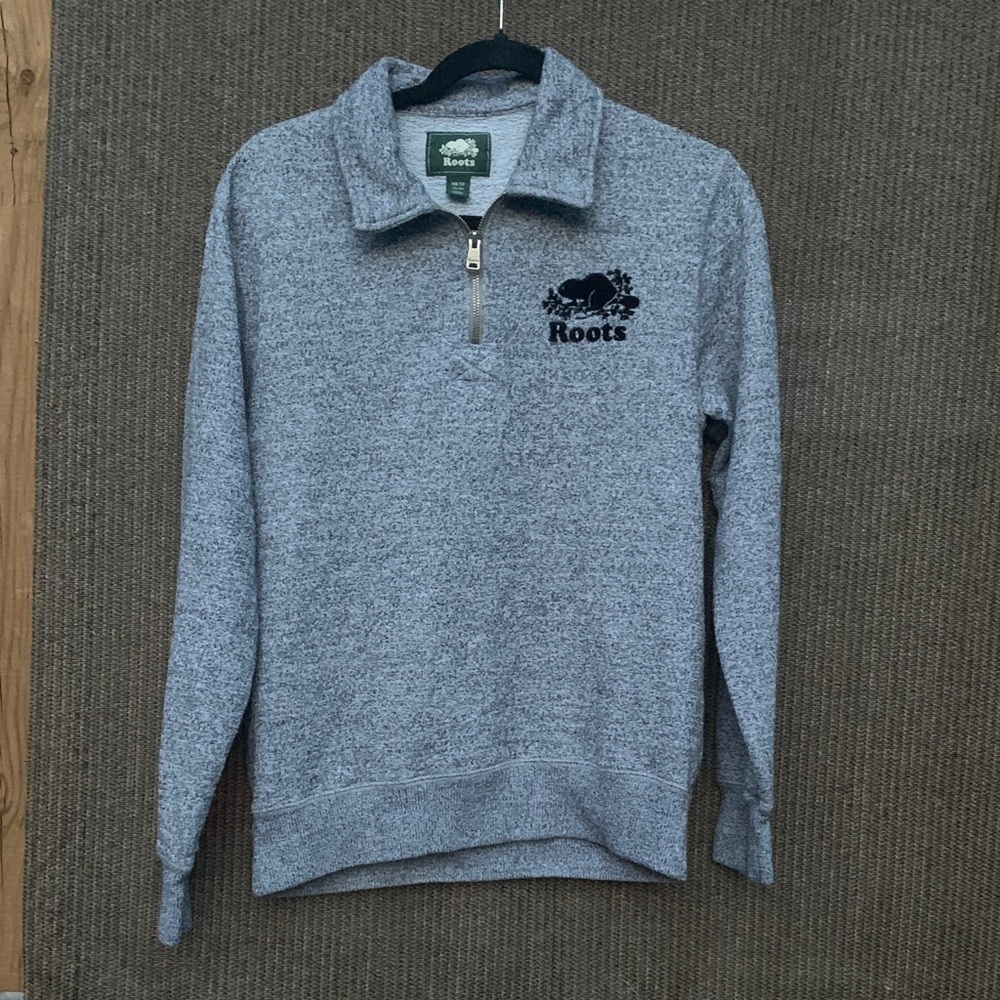 Roots Gray Zip-Up Men's Sweater